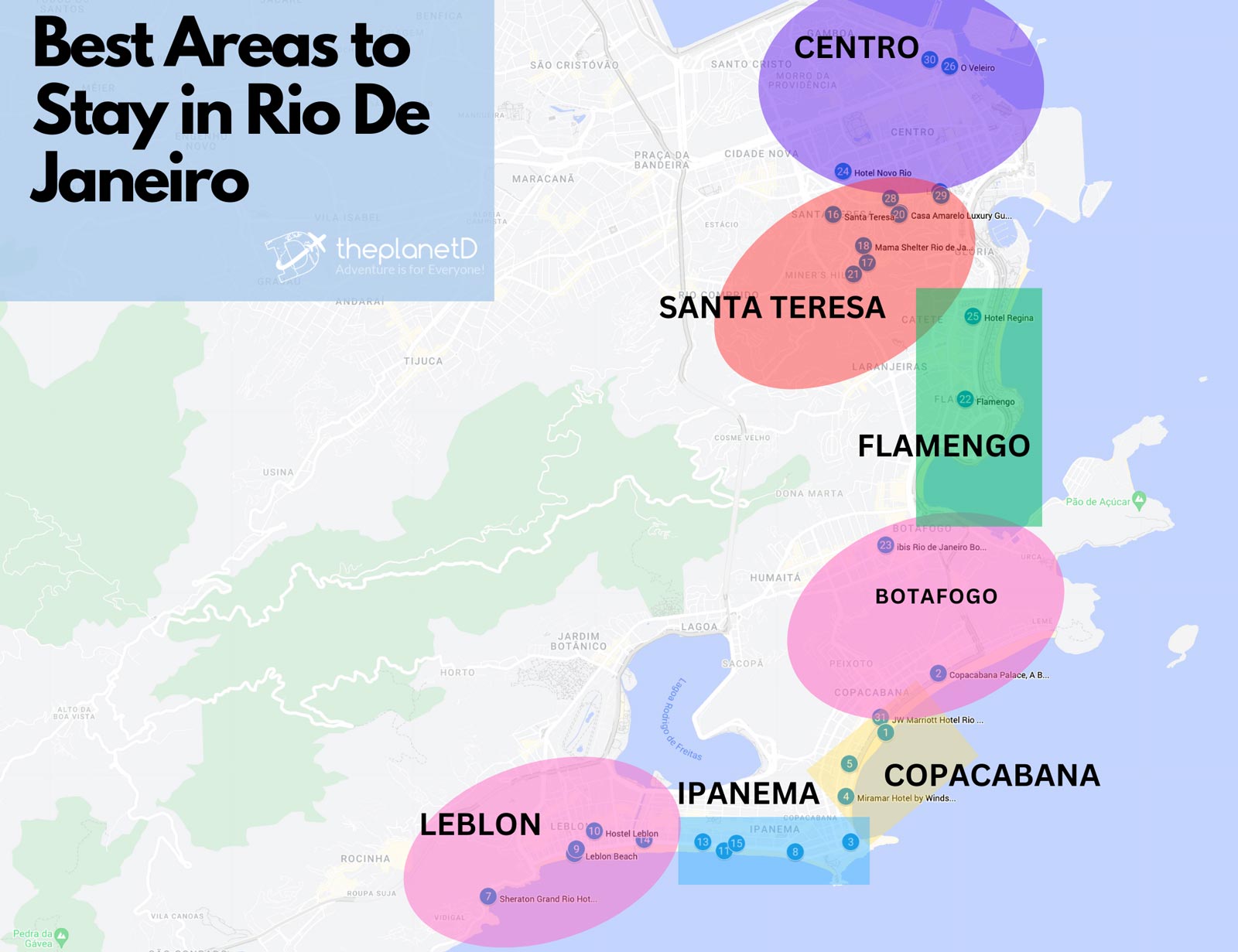 Dónde alojarse en Río de Janeiro Mapa de las mejores zonas