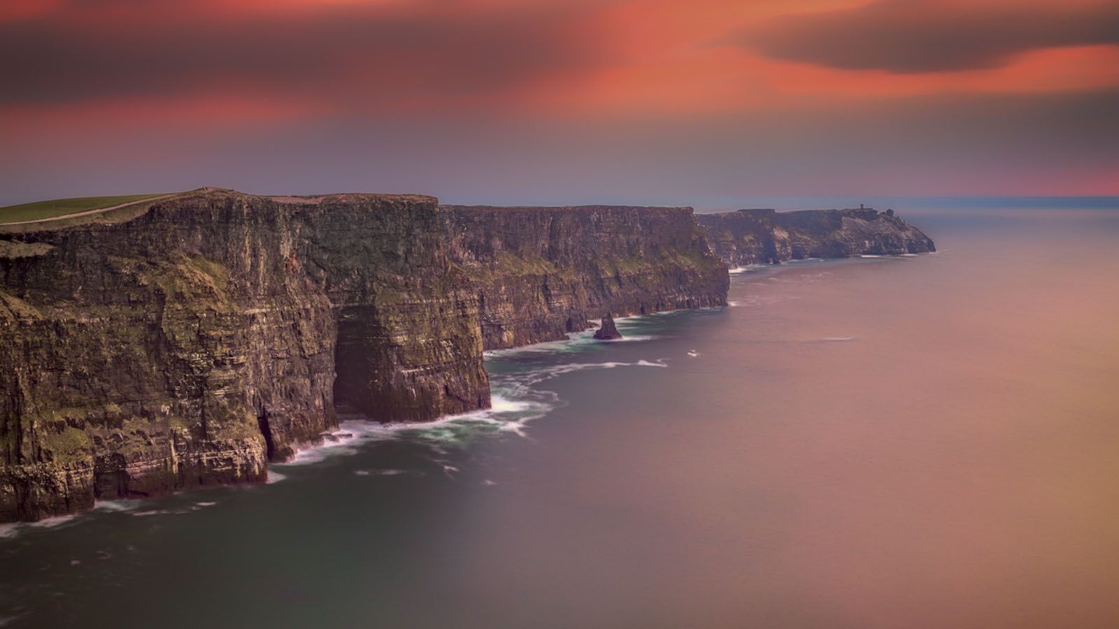 acantilados de Moher Irlanda puesta de sol