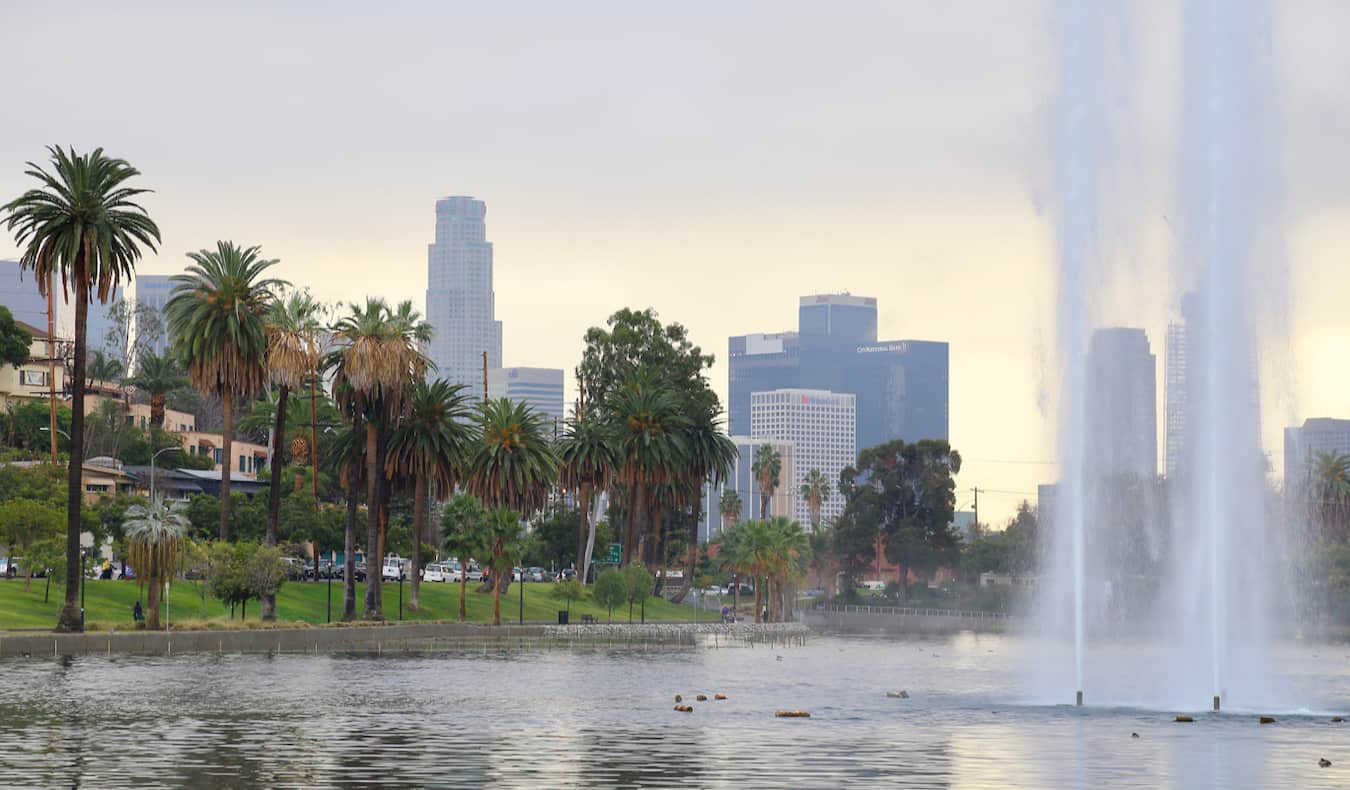 La zona tranquila en torno a Silver Lake en Los Ángeles, California