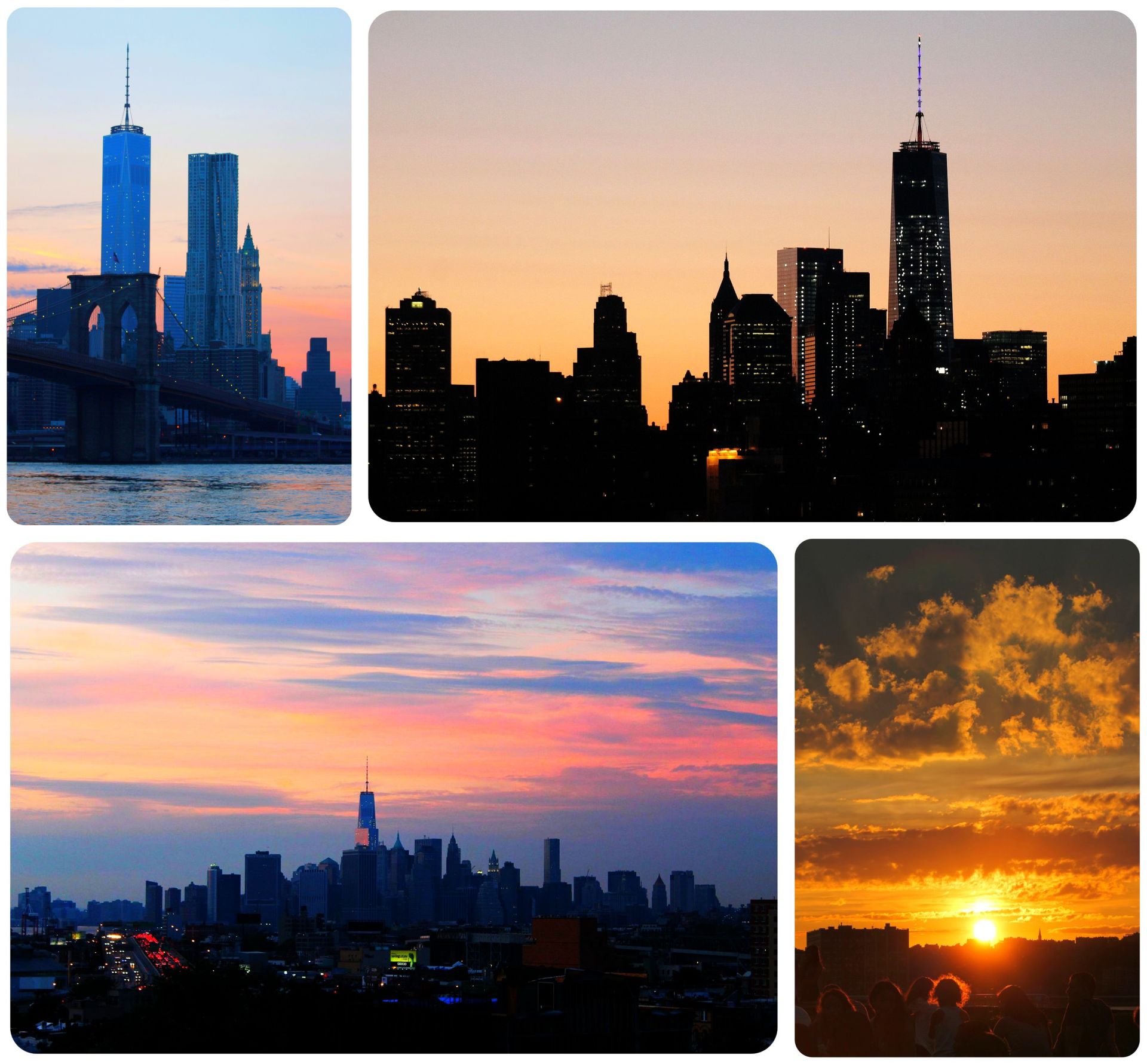 Puestas de sol de verano en la ciudad de Nueva York