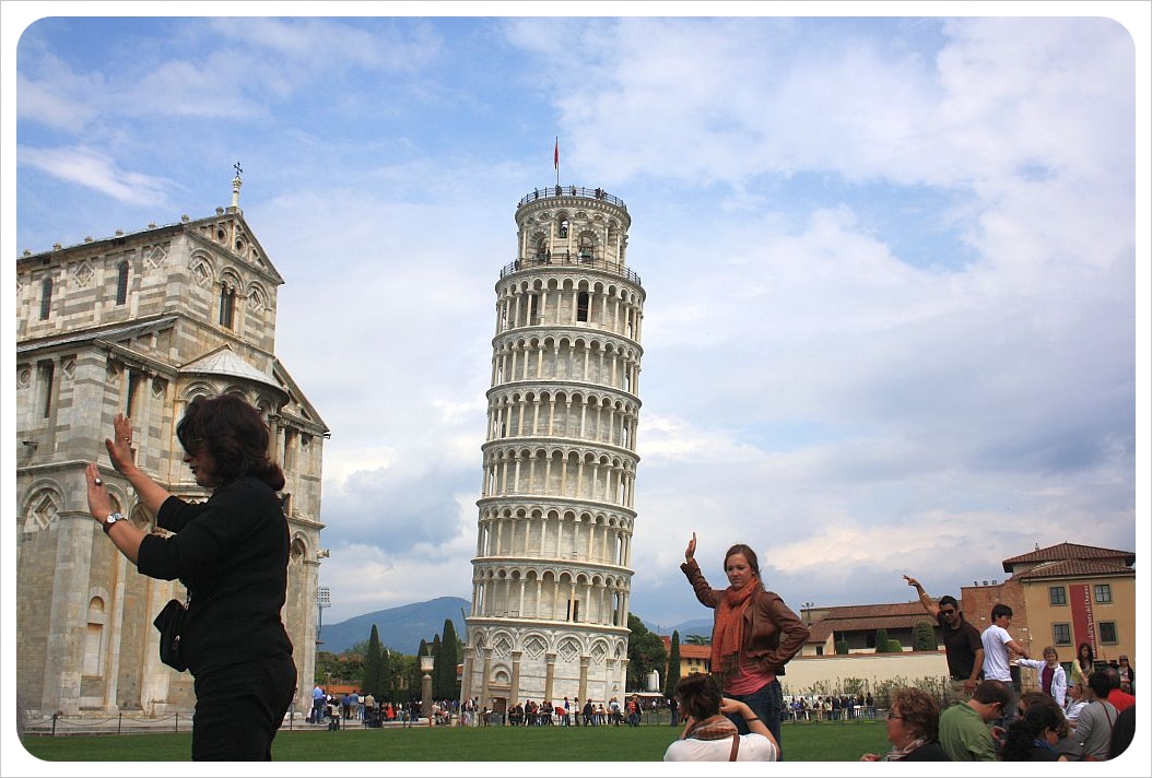 Turistas en Pisa