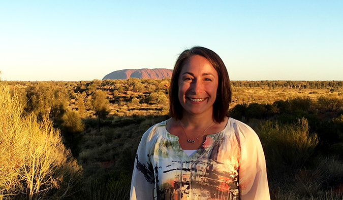 Michelle en Uluru, Australia