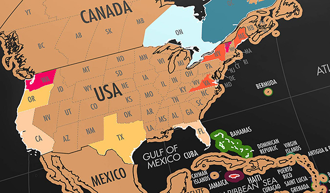 Un mapa de viaje de colores