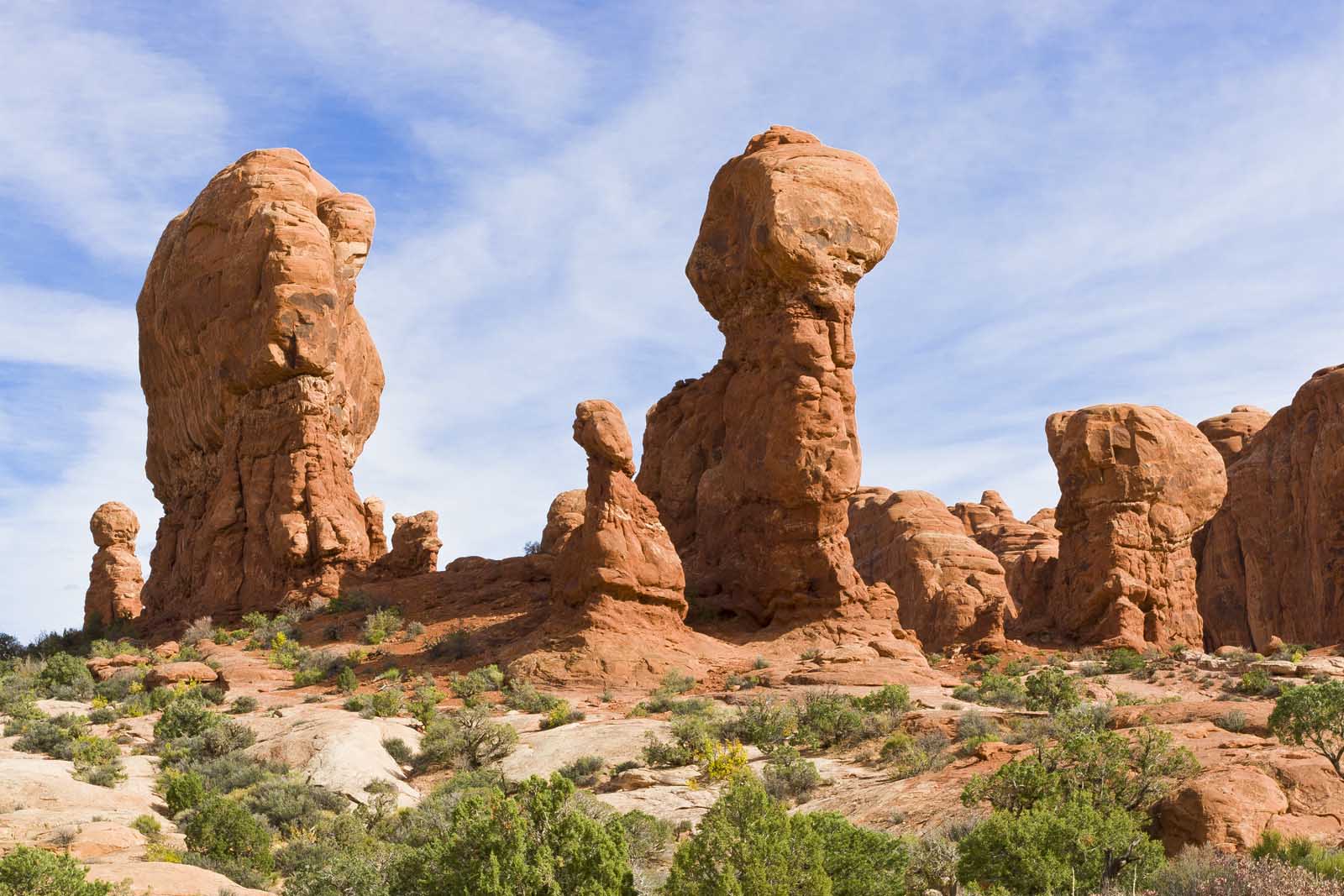 Esculturas de roca en el Parque Nacional de Arches