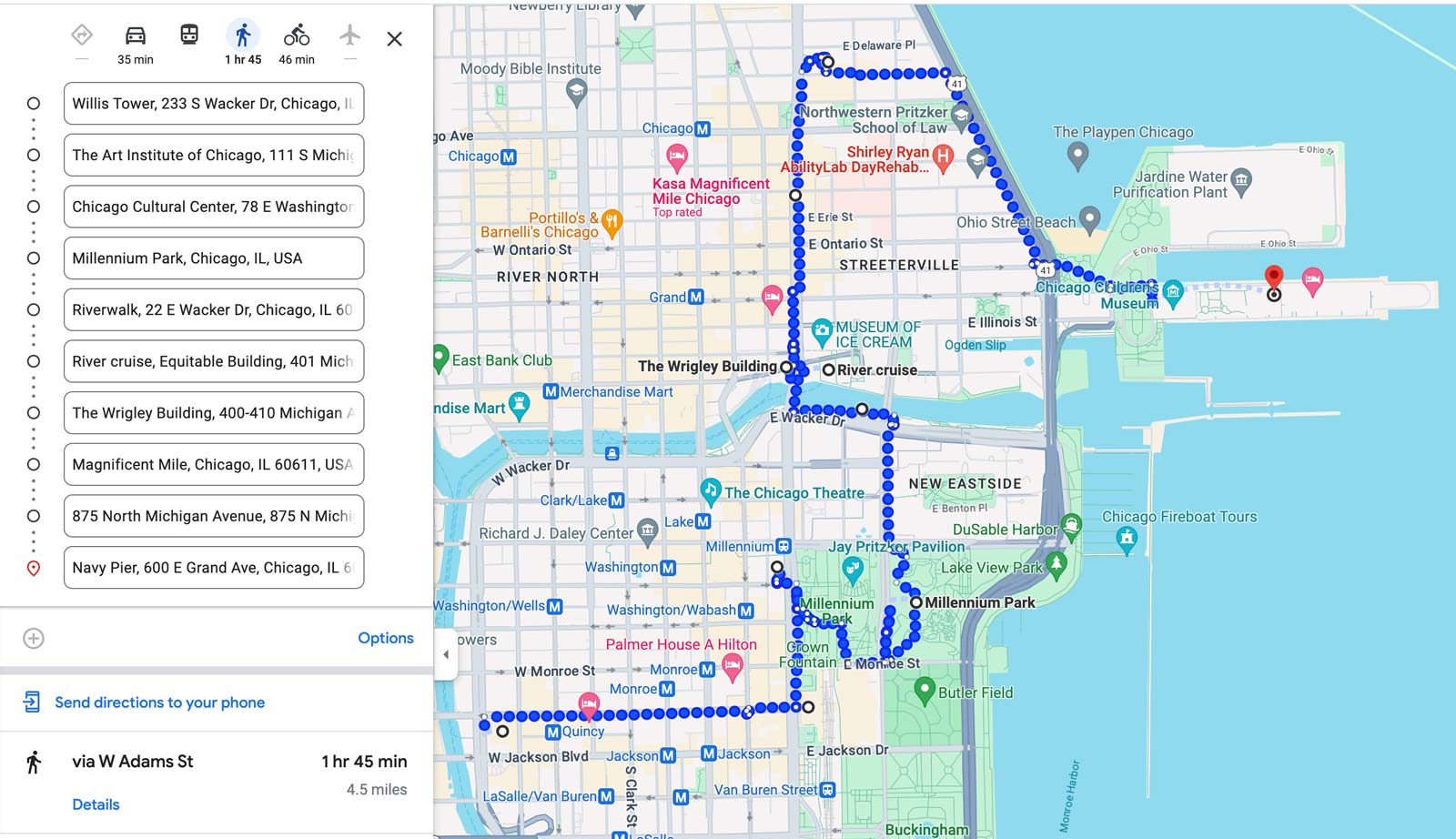 cosas por hacer en Chicago parte 1 mapa