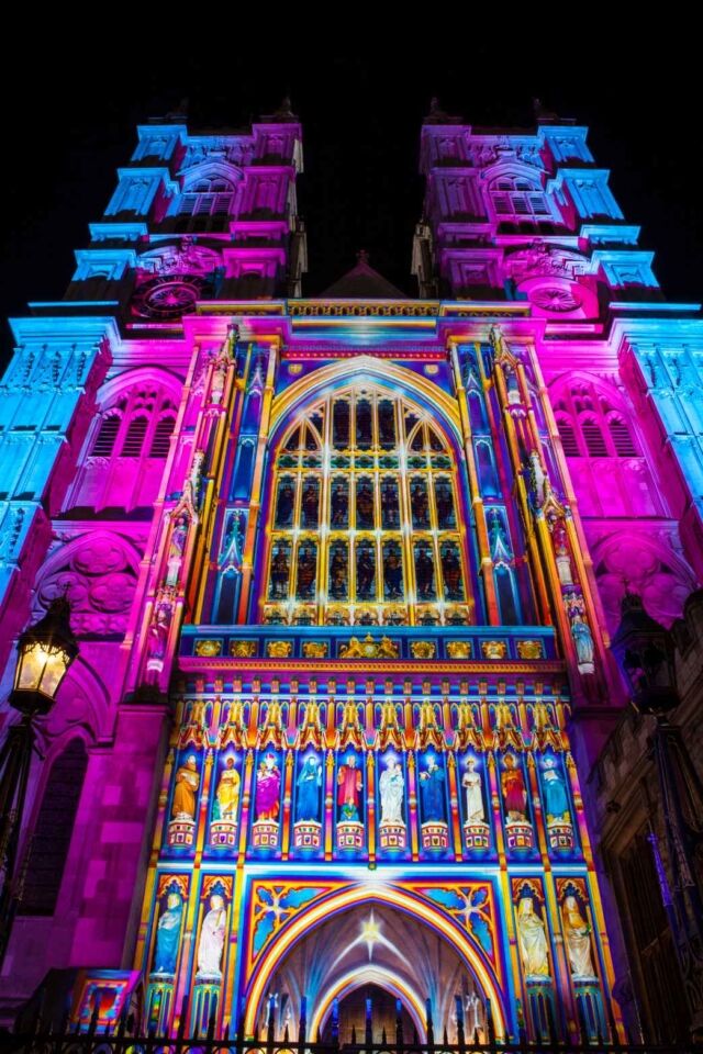 Abadía de Westminster en Londres Nochebuena