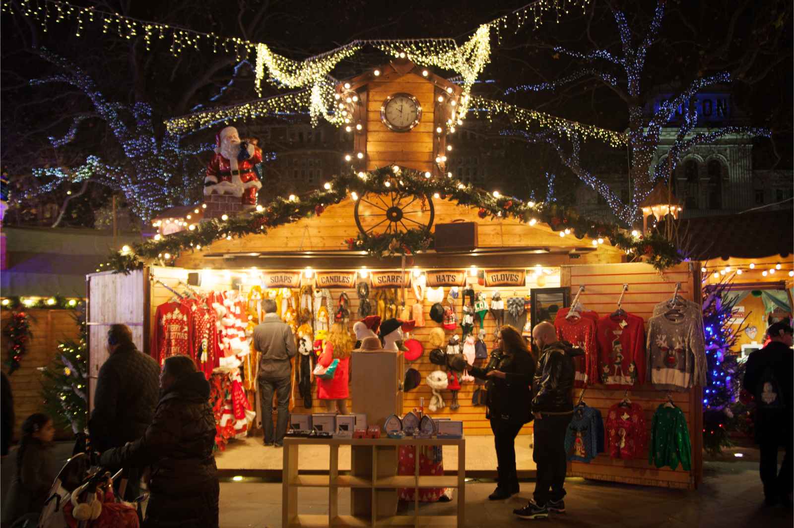 Leicester Square en Londres en Navidad