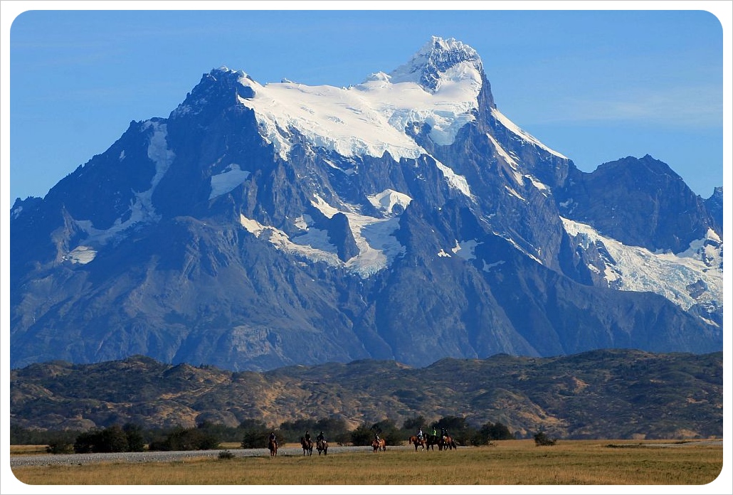 torres del paine montaña y caballos