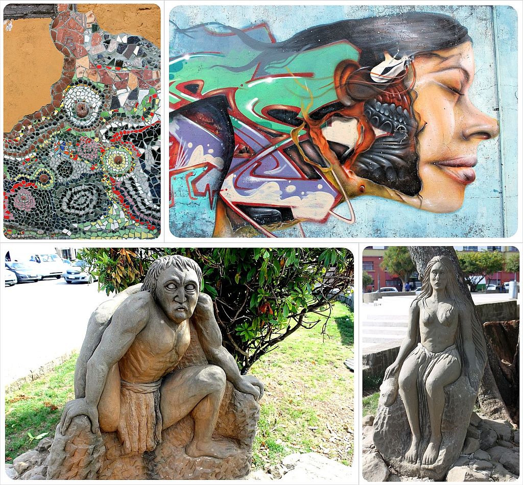 Arte en la calle Ancud y esculturas