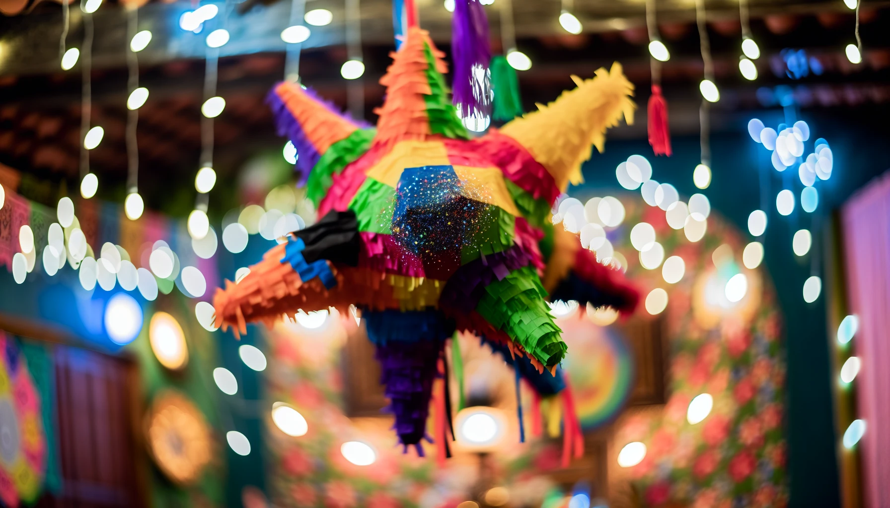 Tradiciones navideñas en México colorida piñata tradicional mexicana