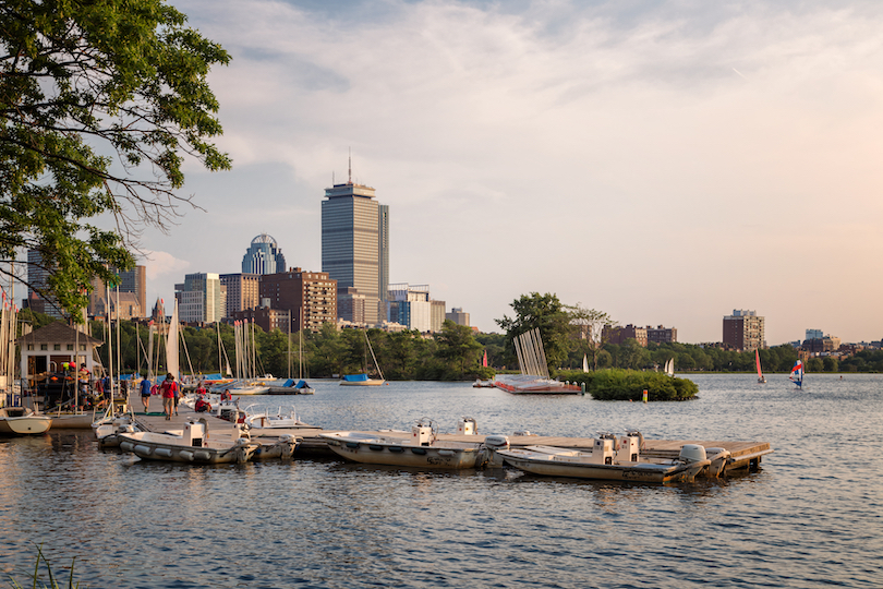 Día de verano Puesta de sol en Boston