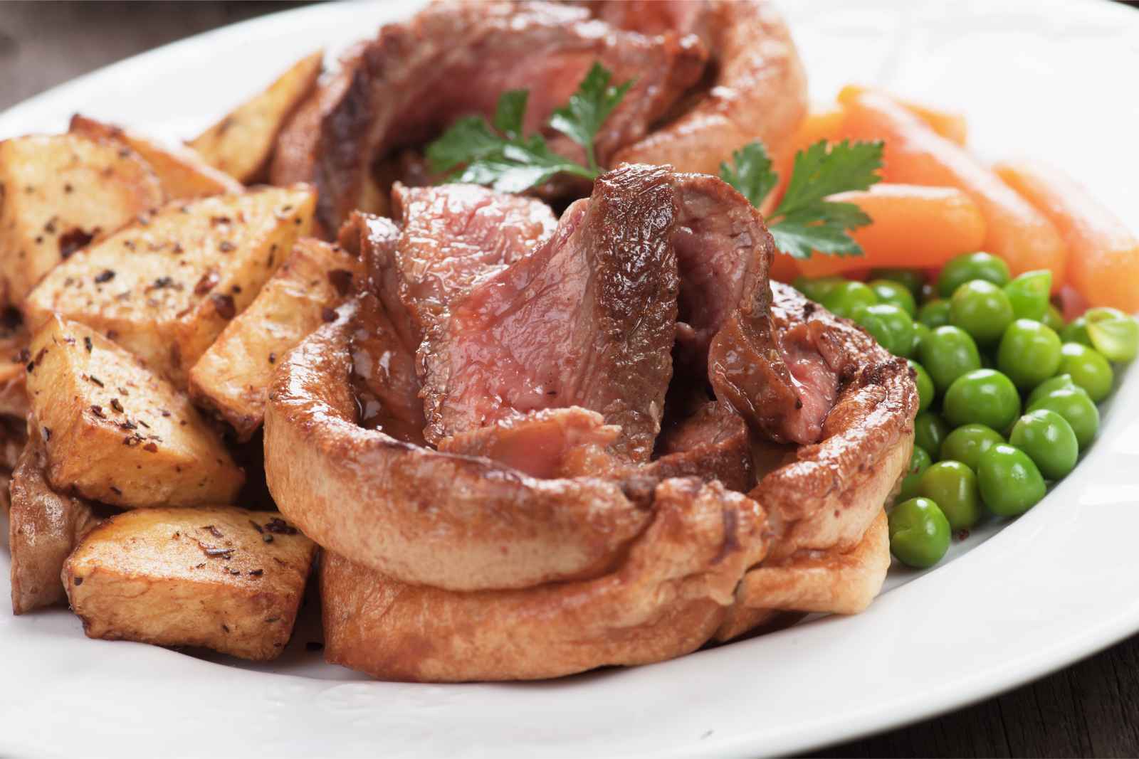 London Food Sunday Roast con Yorkshire Pudding