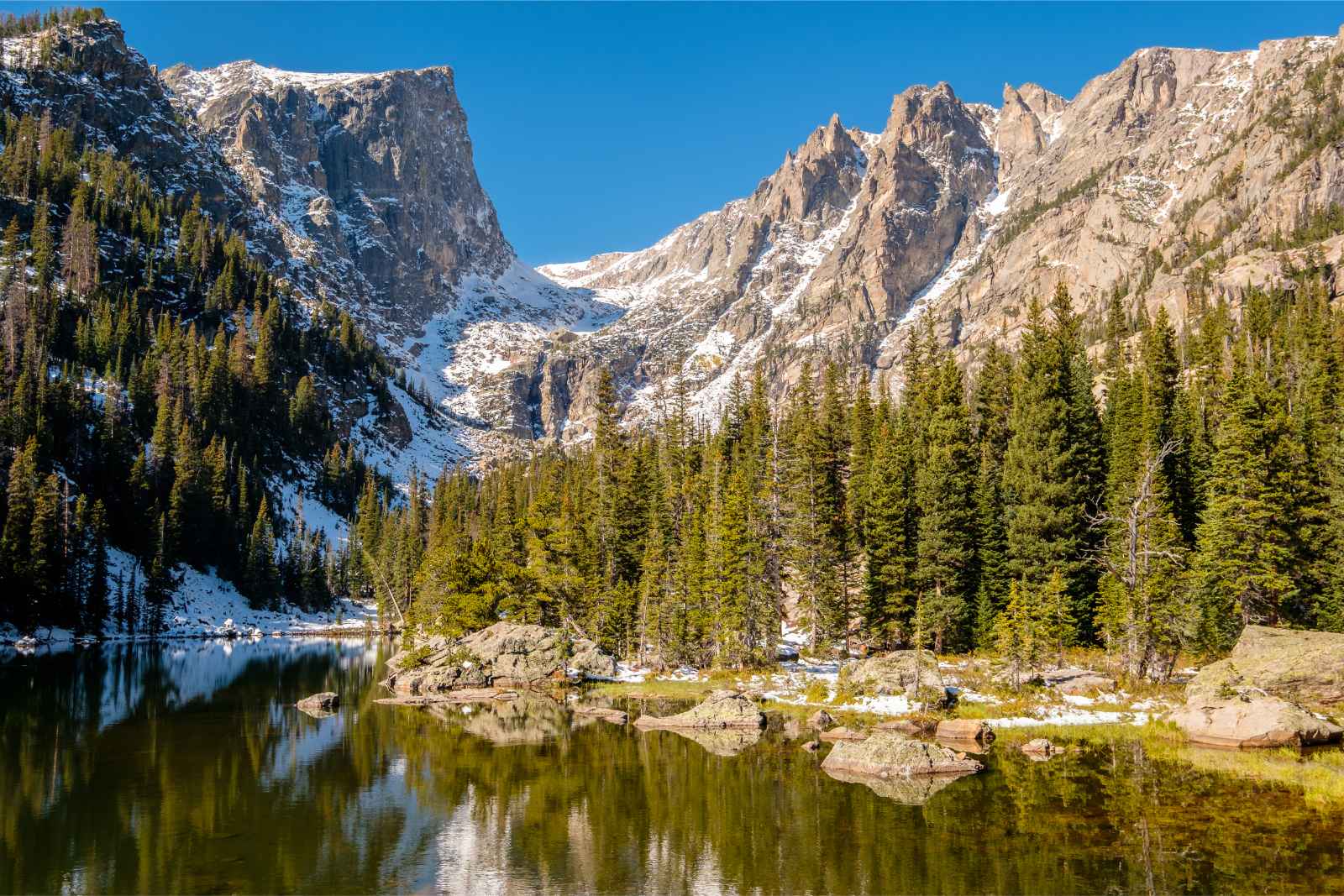 Mejores parques nacionales para visitar en marzo Rocky Mountain Dream Lake