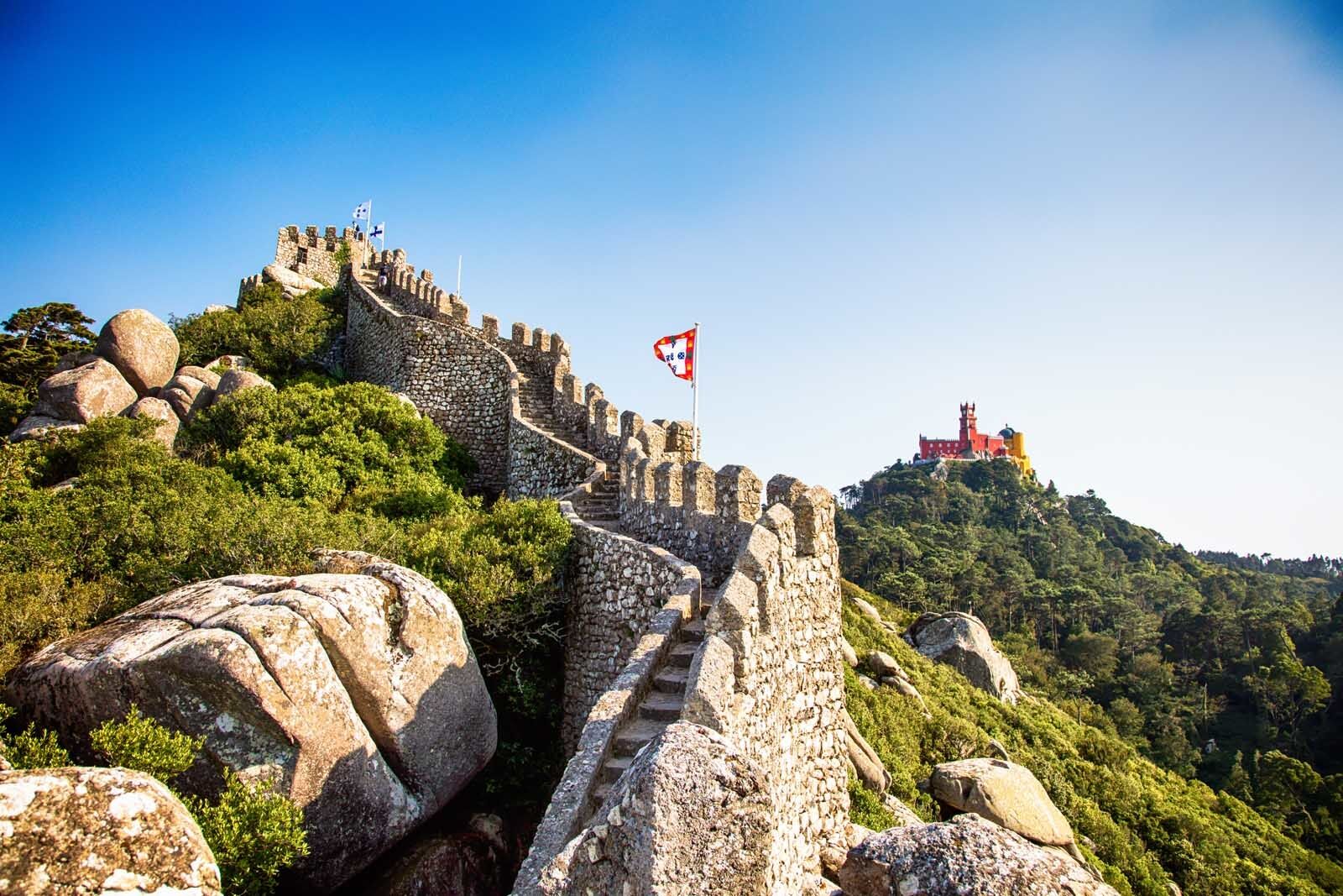 Lisboa Portugal itinerario de un día en Sintra. castillo morisco