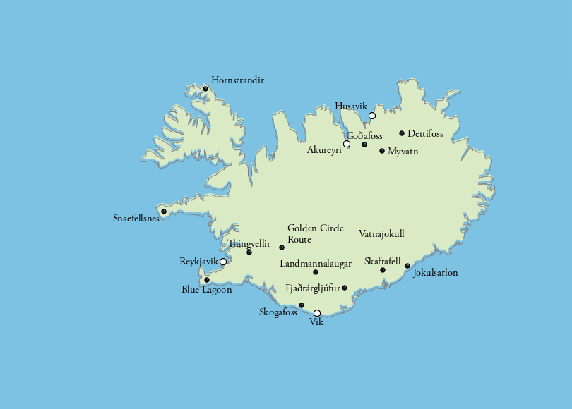 Mapa de Islandia