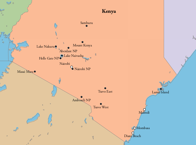 Mapa de Kenia