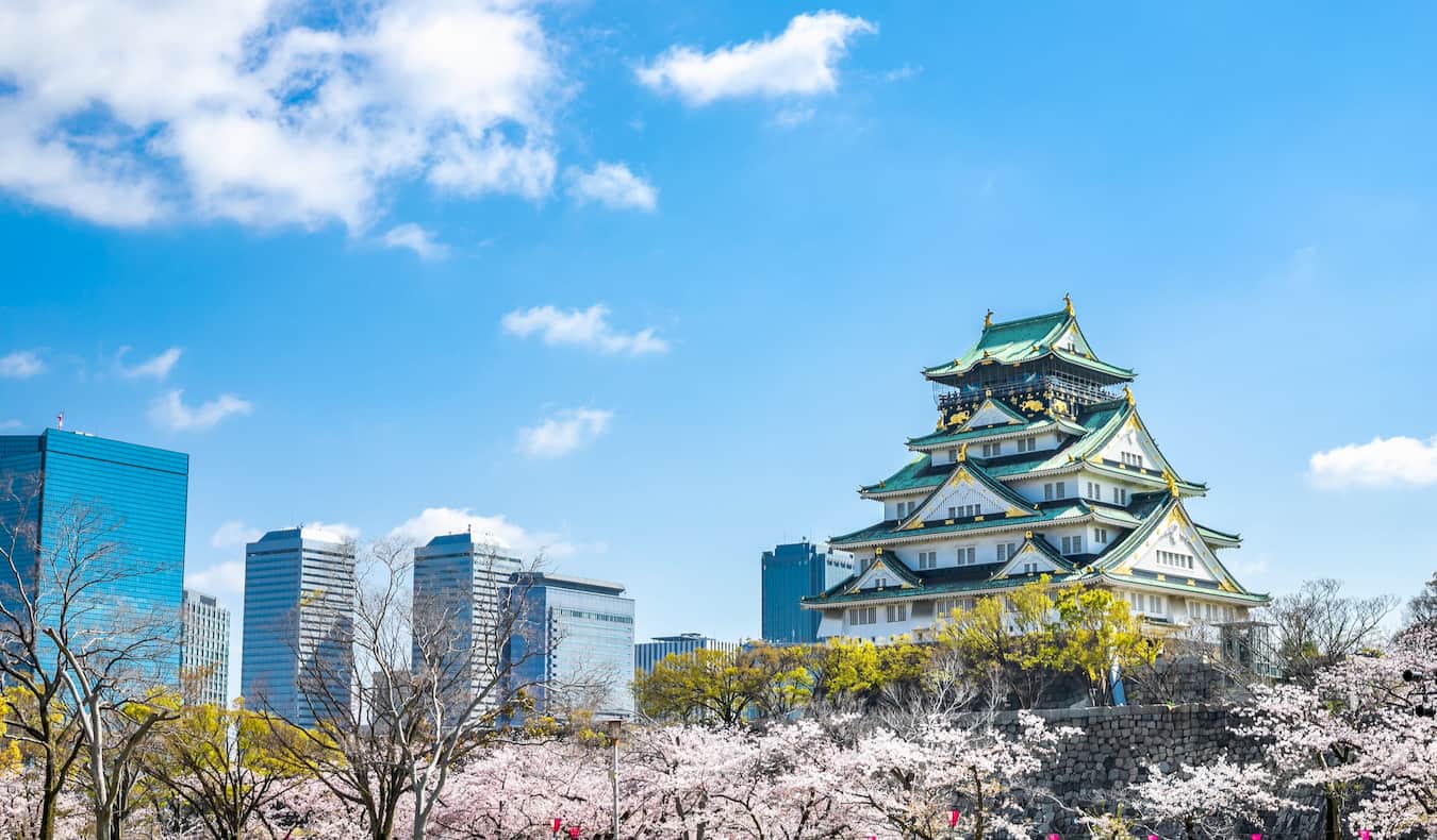 el histórico castillo de Osaka en Osaka Japón que se alza sobre la ciudad en un día soleado de verano