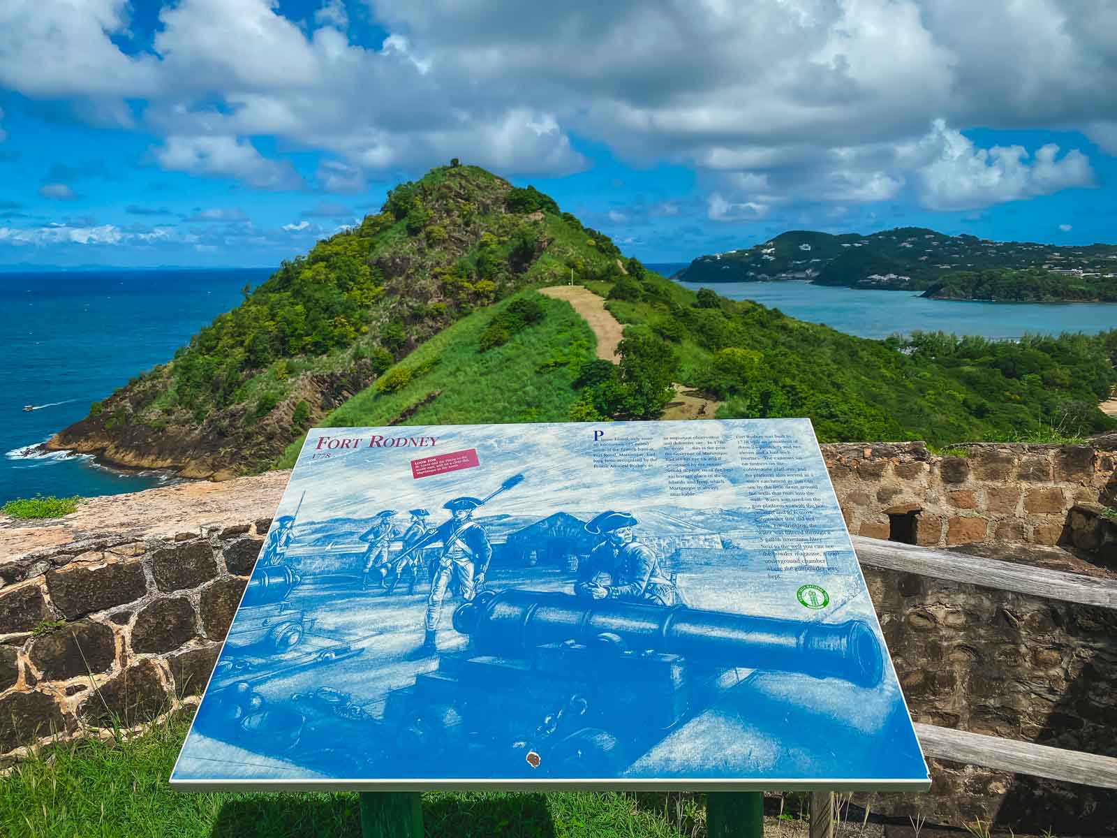 Fuerte Rodney en la costa norte de Santa Lucía