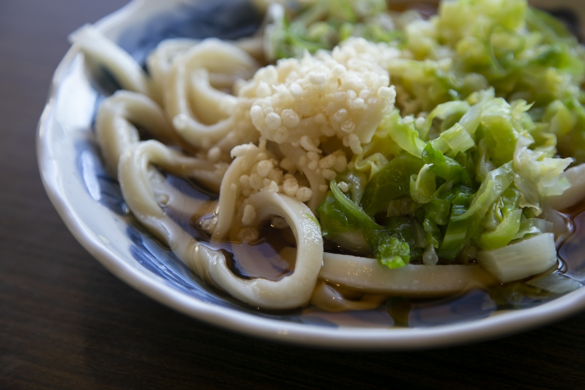 Plato de fideos Udon frío