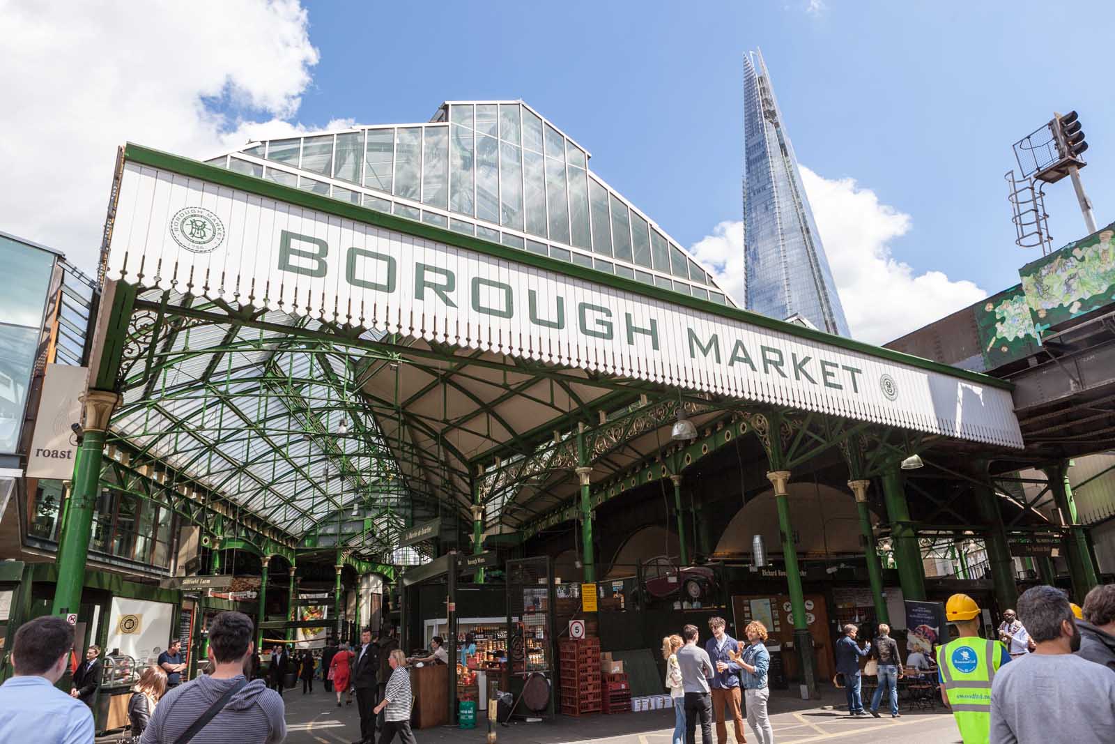 El mercado de Borough en Southbank de Londres