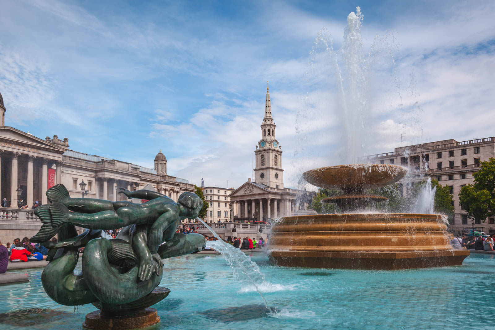 Trafalgar Square en el barrio del Soho de Londres