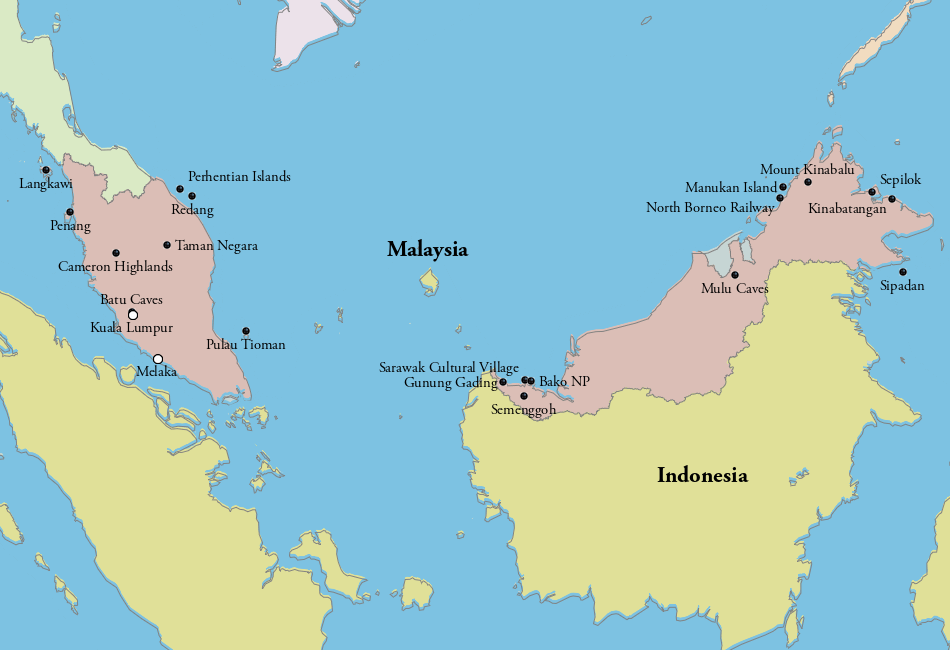 Mapa de Malasia