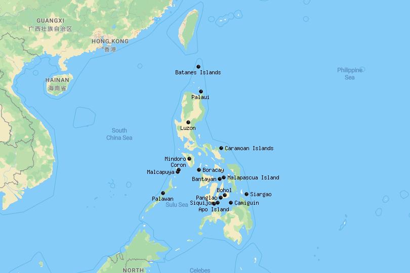 Mapa de las islas de Filipinas